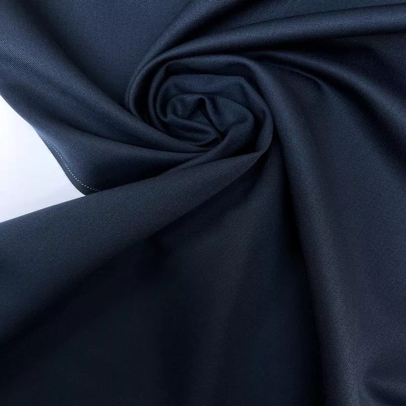 Gray Wool Polyester Twill