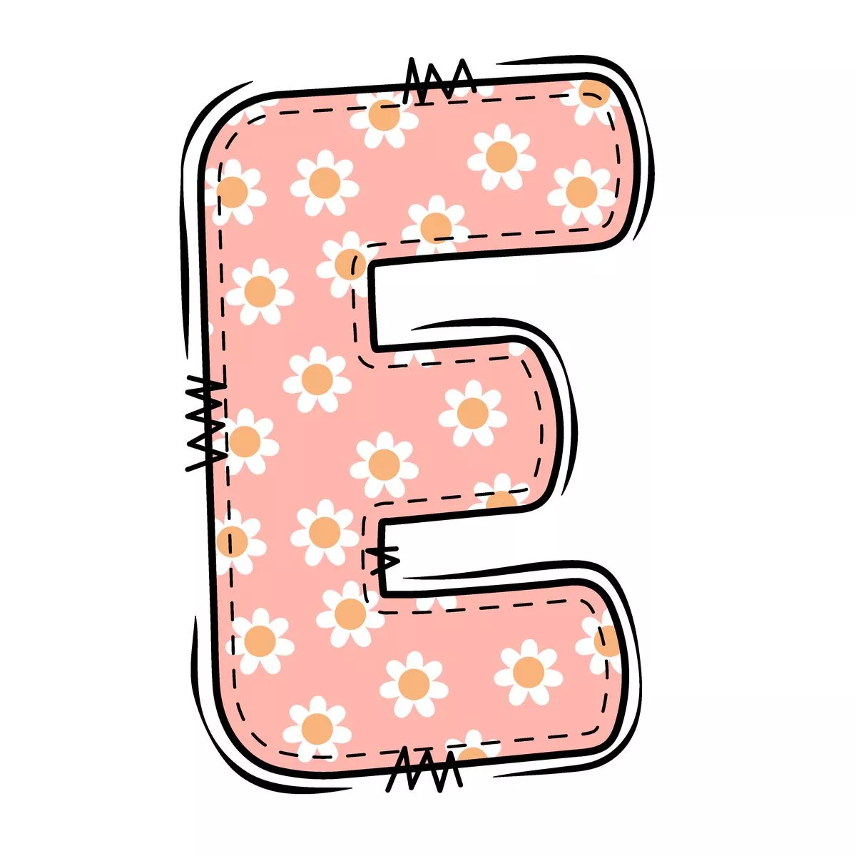 groovy-doodle-flowers-e-fabric-panel Groovy Doodle Flowers ”E” Fabric Panel