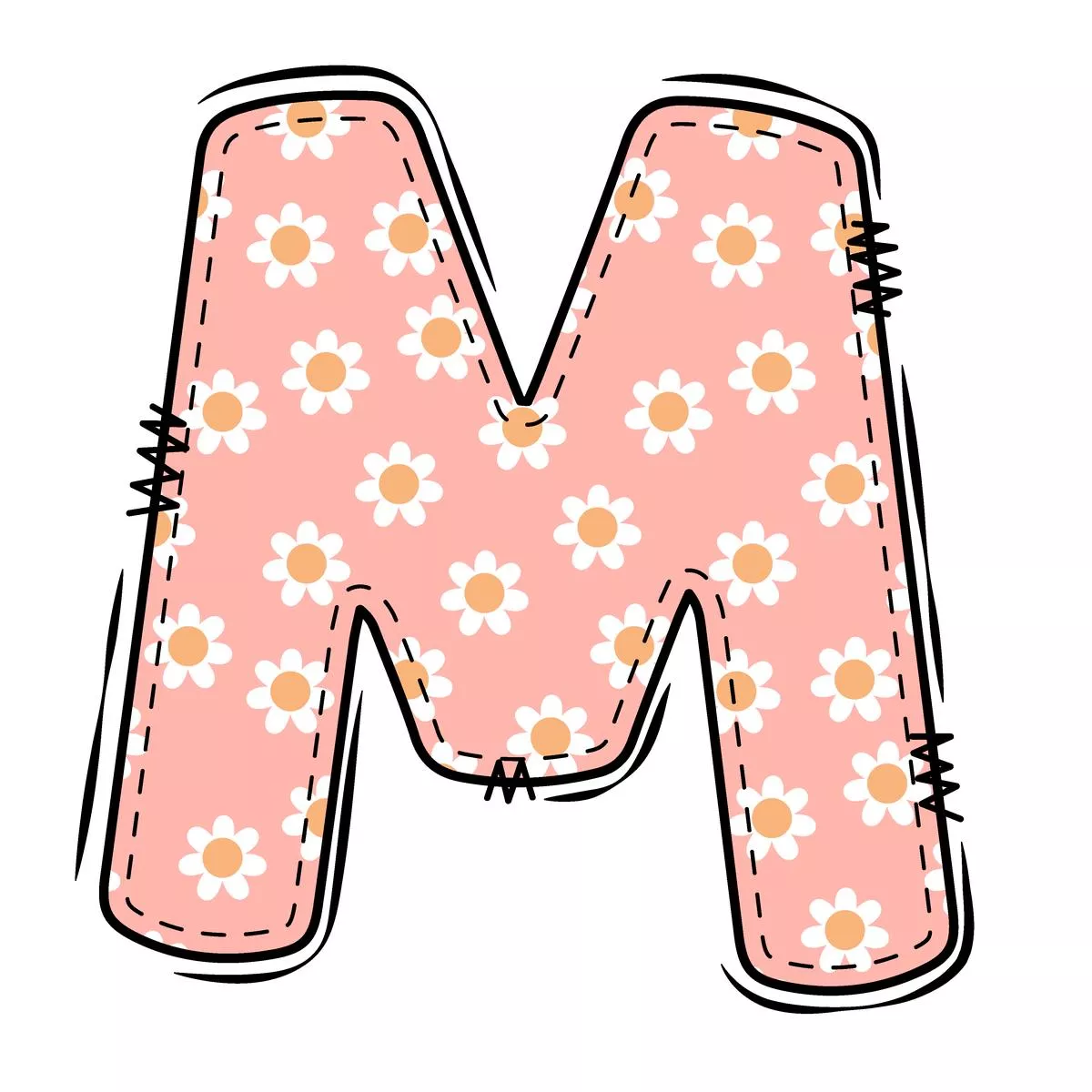 groovy-doodle-flowers-m-fabric-panel Groovy Doodle Flowers ”M” Fabric Panel