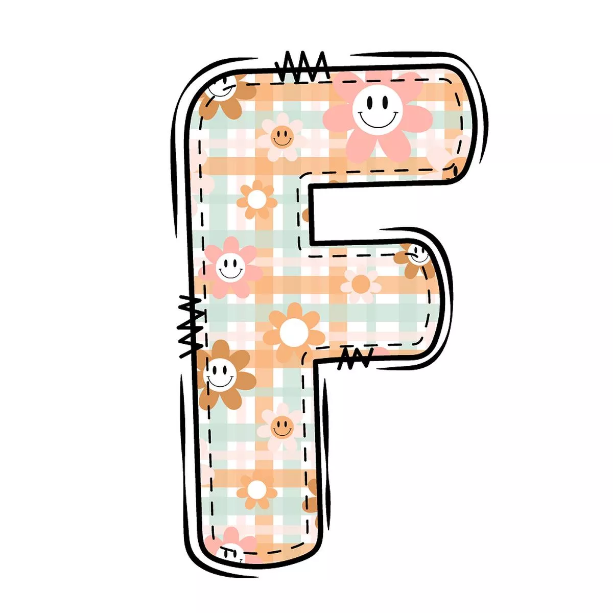 groovy-doodle-letter-f-fabric-panel Groovy Doodle Letter ”F” Fabric Panel