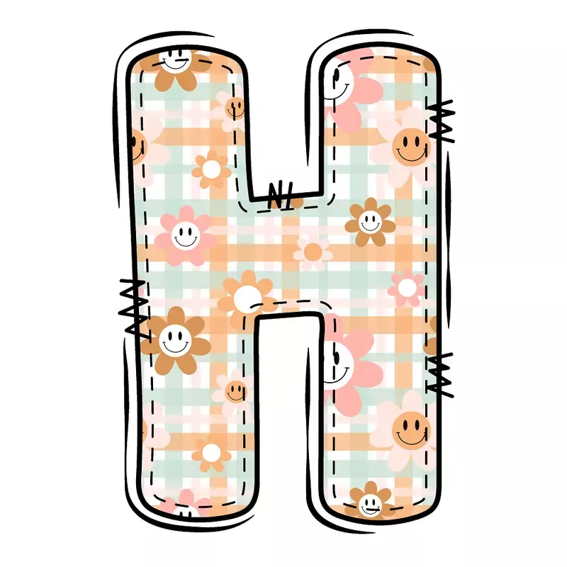 groovy-doodle-letter-h-fabric-panel Groovy Doodle Letter ”H” Fabric Panel