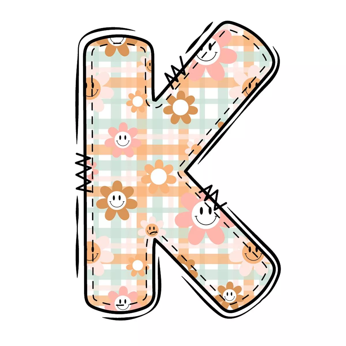 groovy-doodle-letter-k-fabric-panel Groovy Doodle Letter K Fabric Panel