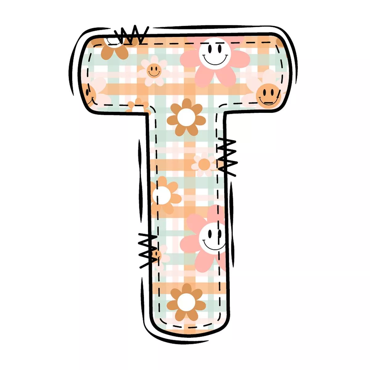 groovy-doodle-letter-t-fabric-panel Groovy Doodle Letter ”T” Fabric Panel
