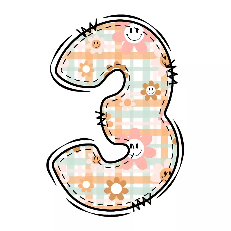 groovy-doodle-number-3-fabric-panel Groovy Doodle Number ”3” Fabric Panel