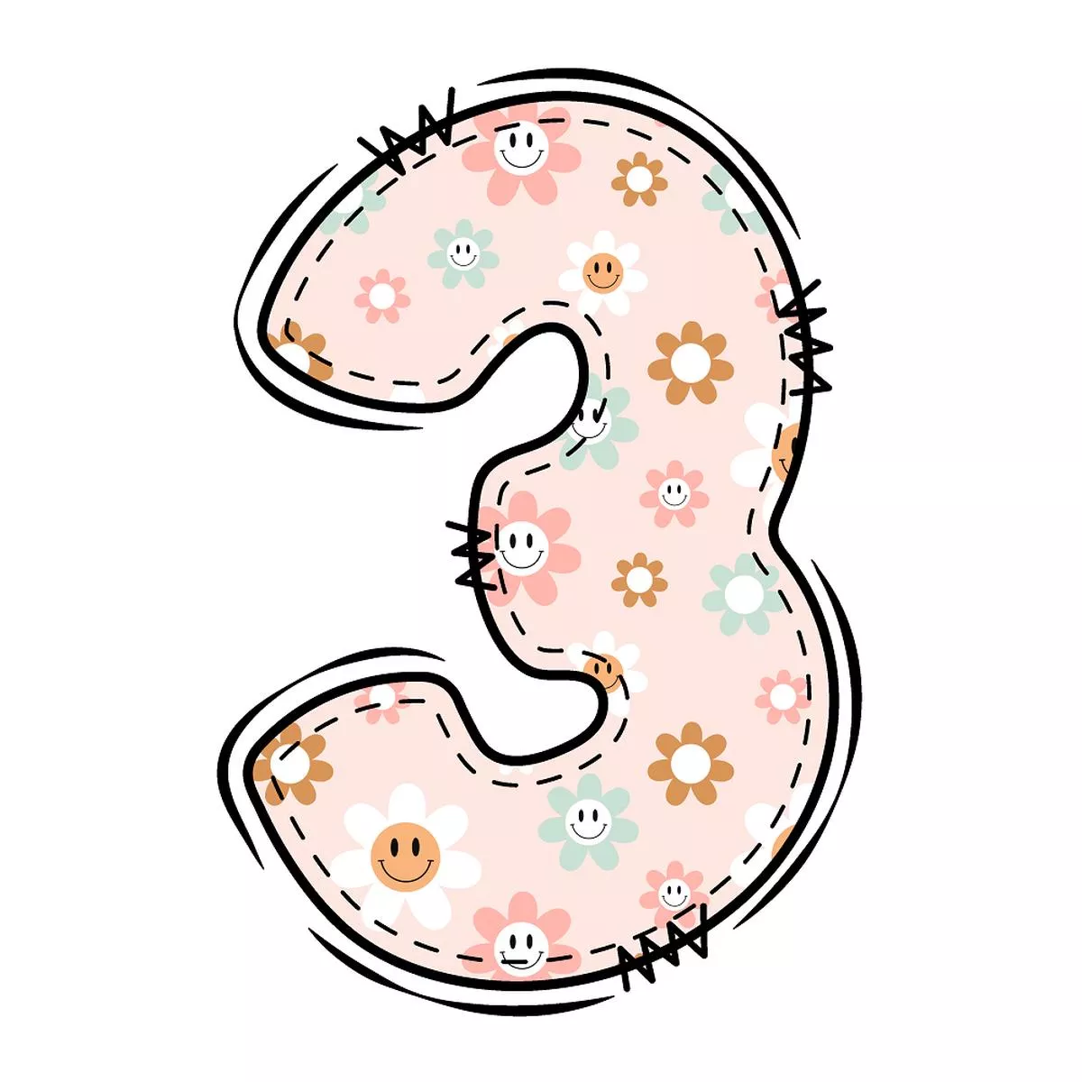 groovy-doodle-smiley-flowers-3-fabric-panel Groovy Doodle Smiley Flowers ”3” Fabric Panel