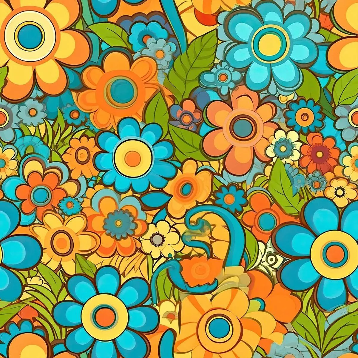 groovy-flowers-pattern-3-fabric Groovy Flowers Pattern #3 Fabric
