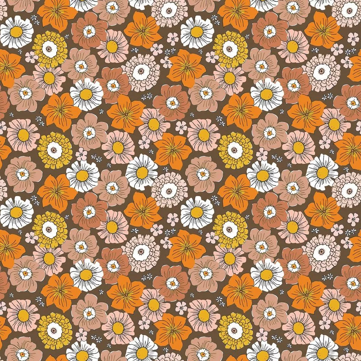 groovy-garden-flowers-1-fabric Groovy Garden Flowers #1 Fabric