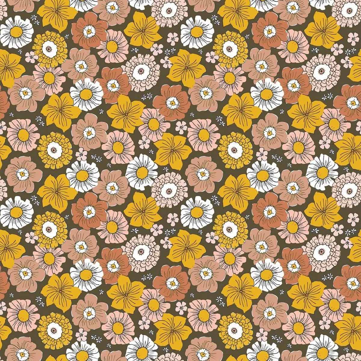 groovy-garden-flowers-5-fabric Groovy Garden Flowers #5 Fabric