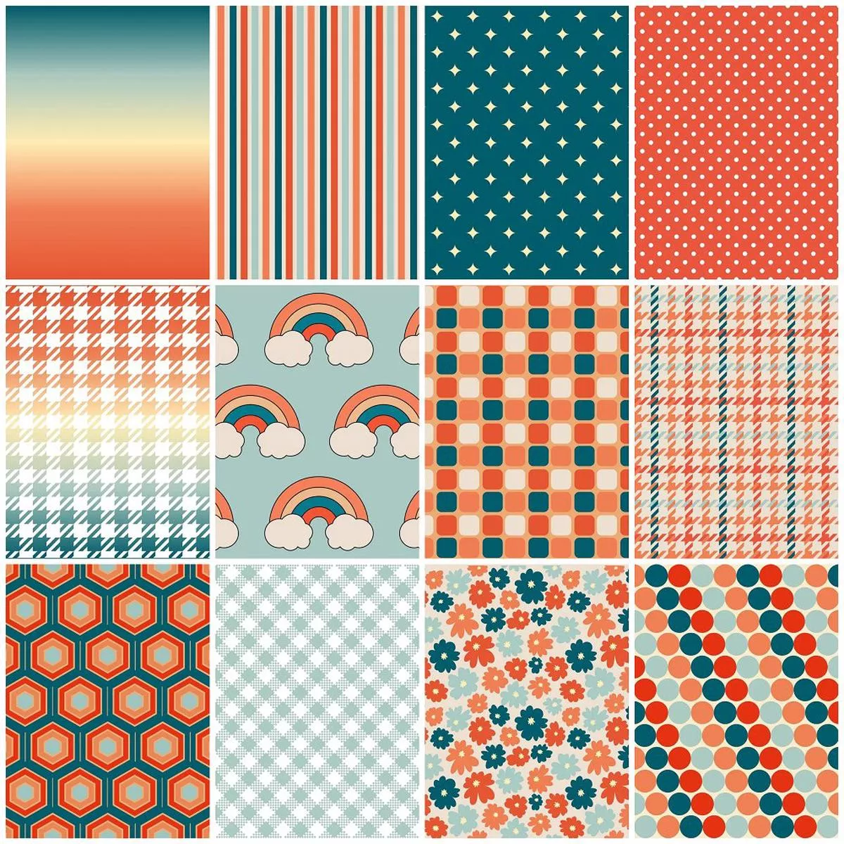 Groovy Mood Fat Quarter Bundle – 12 Pieces