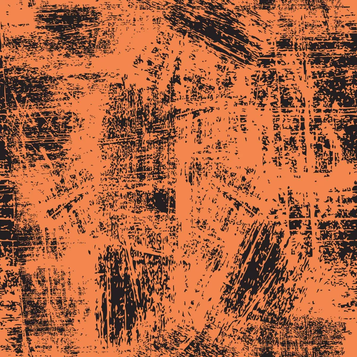 Grunge Fabric – Black on Soft Orange