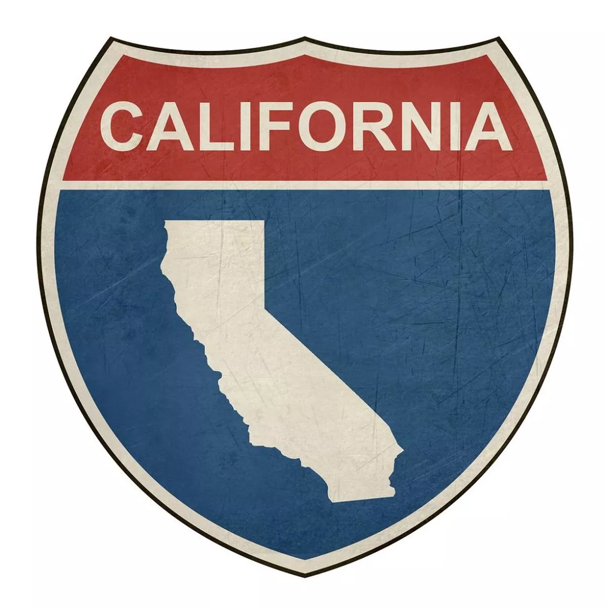 grunge-highway-sign-fabric-panel-california Grunge Highway Sign Fabric Panel – California