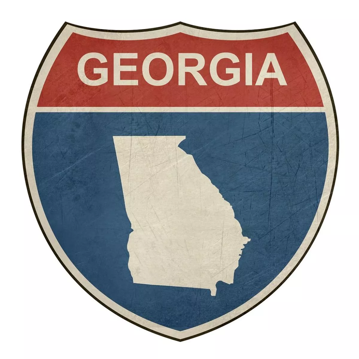 Grunge Highway Sign Fabric Panel – Georgia
