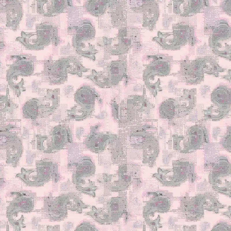 Grunge Paisleys Fabric – Pink