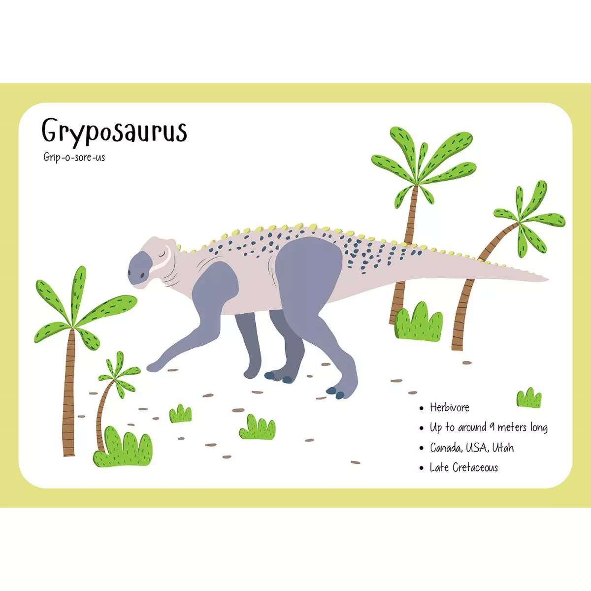 gryposaurus-flash-card-fabric-panel Gryposaurus Flash Card Fabric Panel