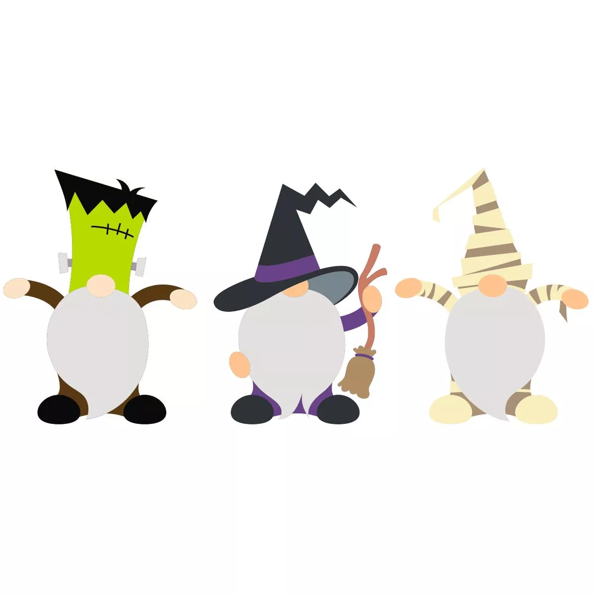 halloween-gnomes-fabric-panel-white Halloween Gnomes Fabric Panel – White