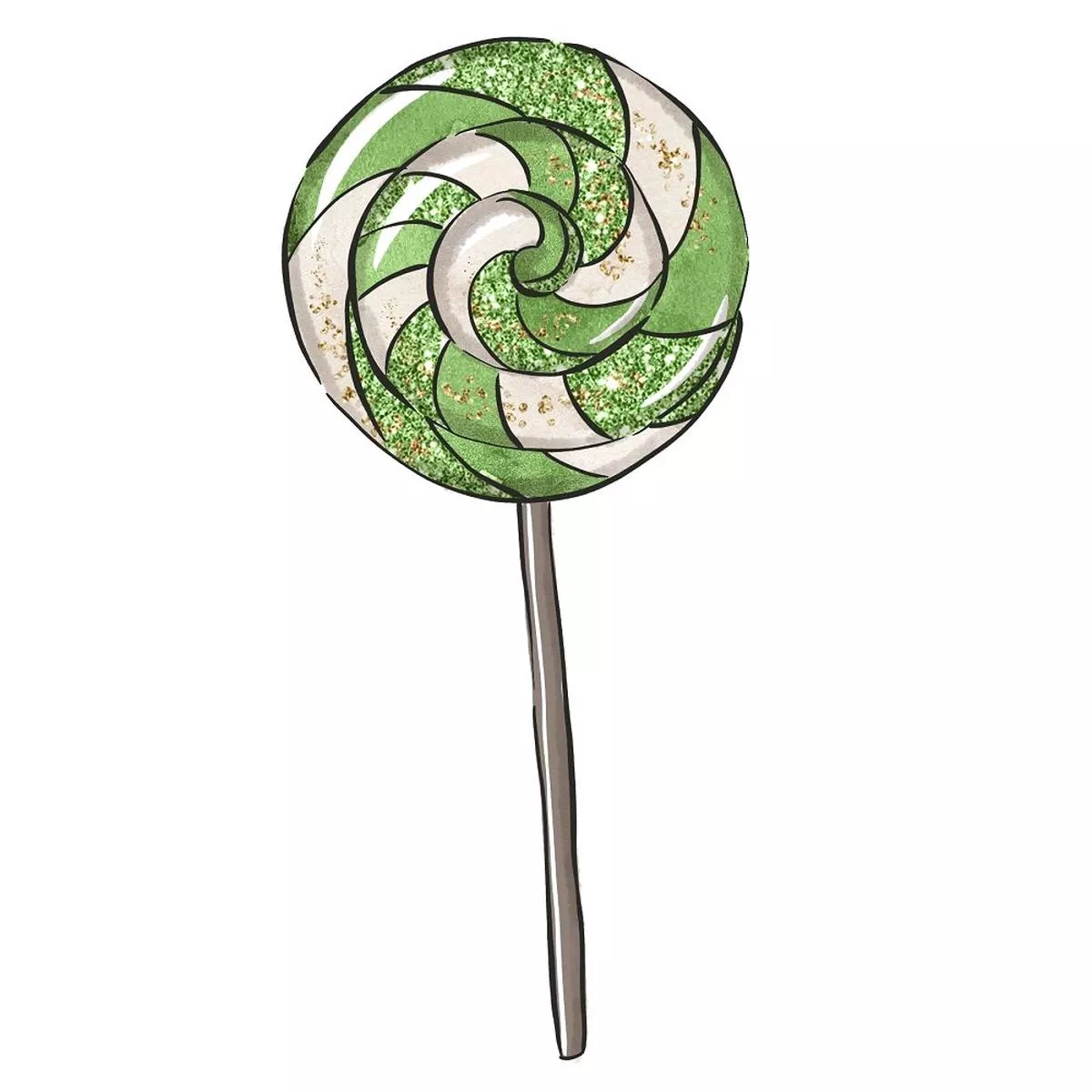 Halloween Lollipop Fabric Panel – Green