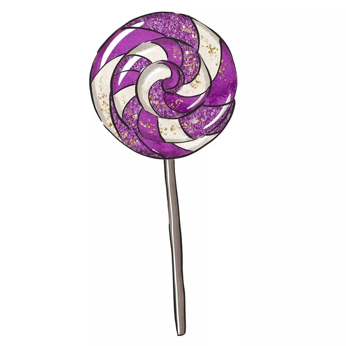 Halloween Lollipop Fabric Panel – Purple