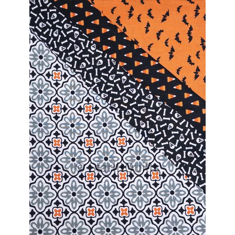 halloween-theme-orange-black-colored-fat-quarter-bundle-includes-4-fat-quarters Halloween Theme Orange and Black Colored Fat Quarter Bundle includes 4 Fat Quarters
