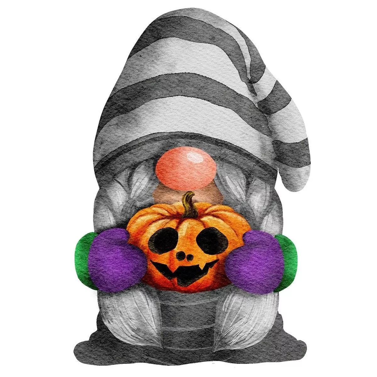 halloween-village-gnome-4-fabric-panel Halloween Village Gnome #4 Fabric Panel