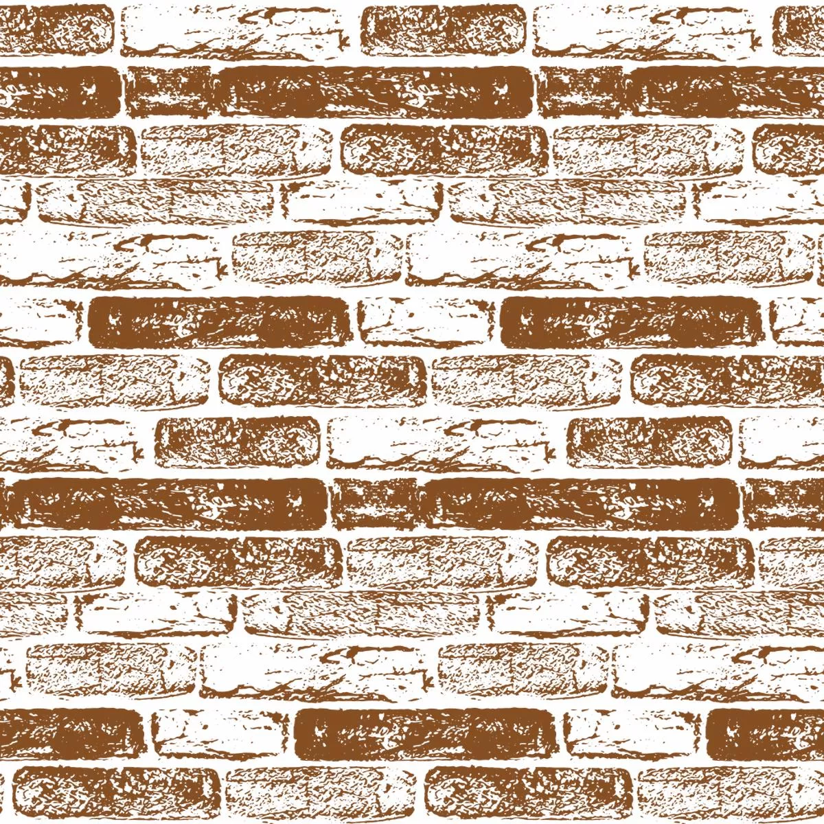 Hand Drawn Brick Wall Fabric – Russet