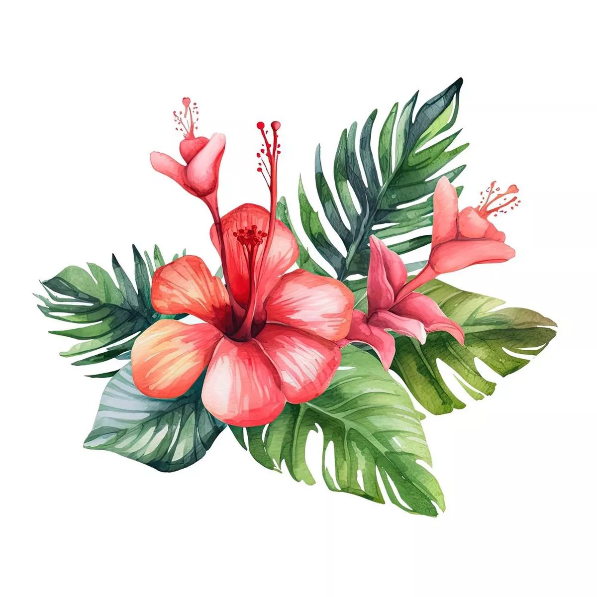 Hand Drawn Sloths Flower #2 Fabric Panel