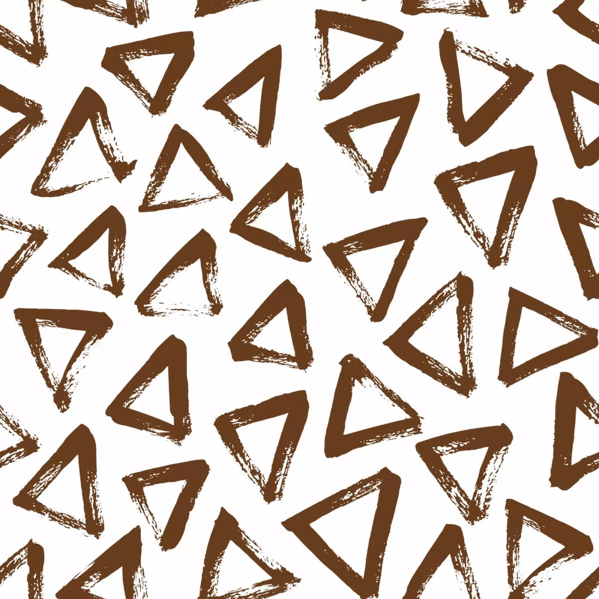 Hand Drawn Triangles Fabric – Chocolate