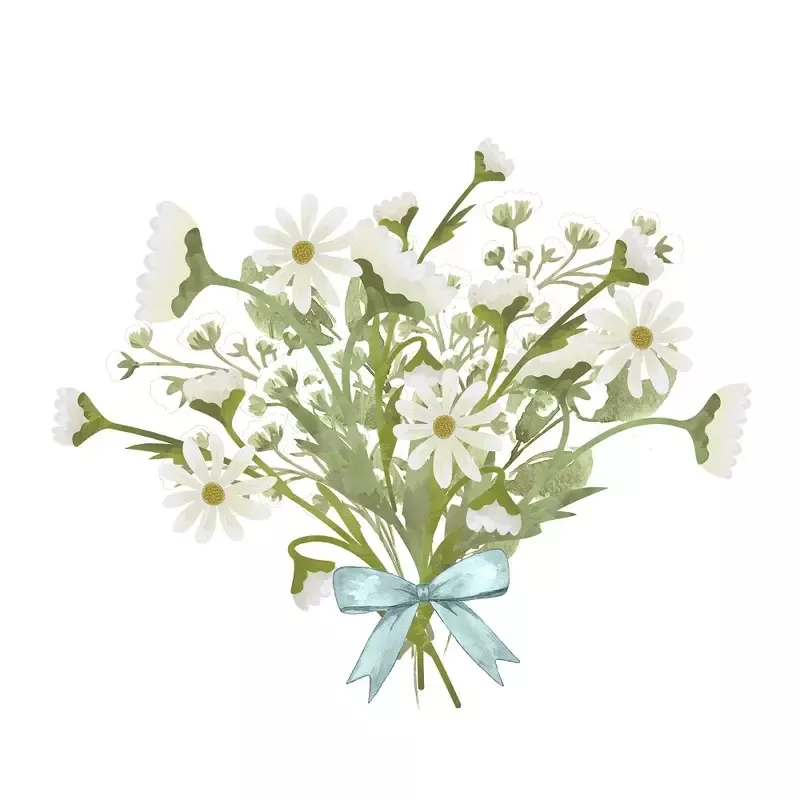 Hand Picked Daisy Bouquet Fabric Panel
