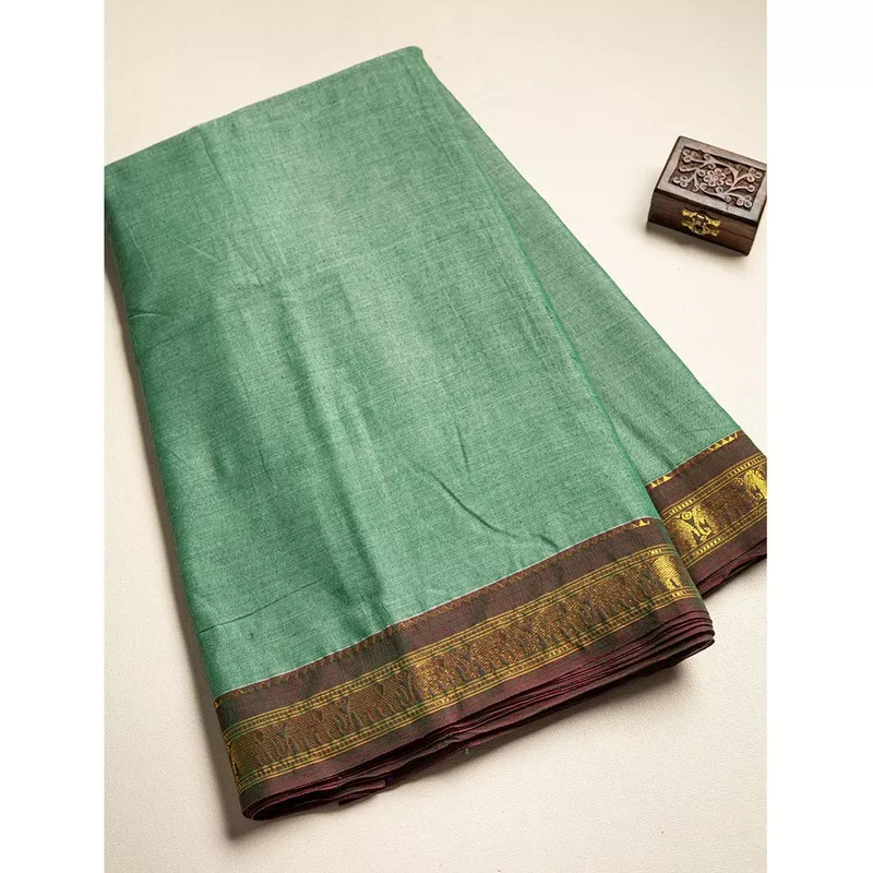 Handloom Cotton Narayanpet Zari Border Fabric