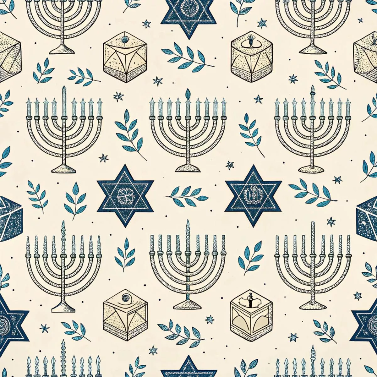 Hanukkah Pattern 13 Quilting Cotton Fabric
