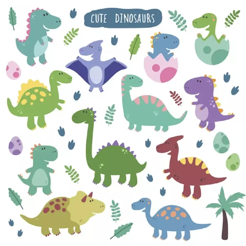 happy-dinosaurs-fabric-panel-white Happy Dinosaurs Fabric Panel – White