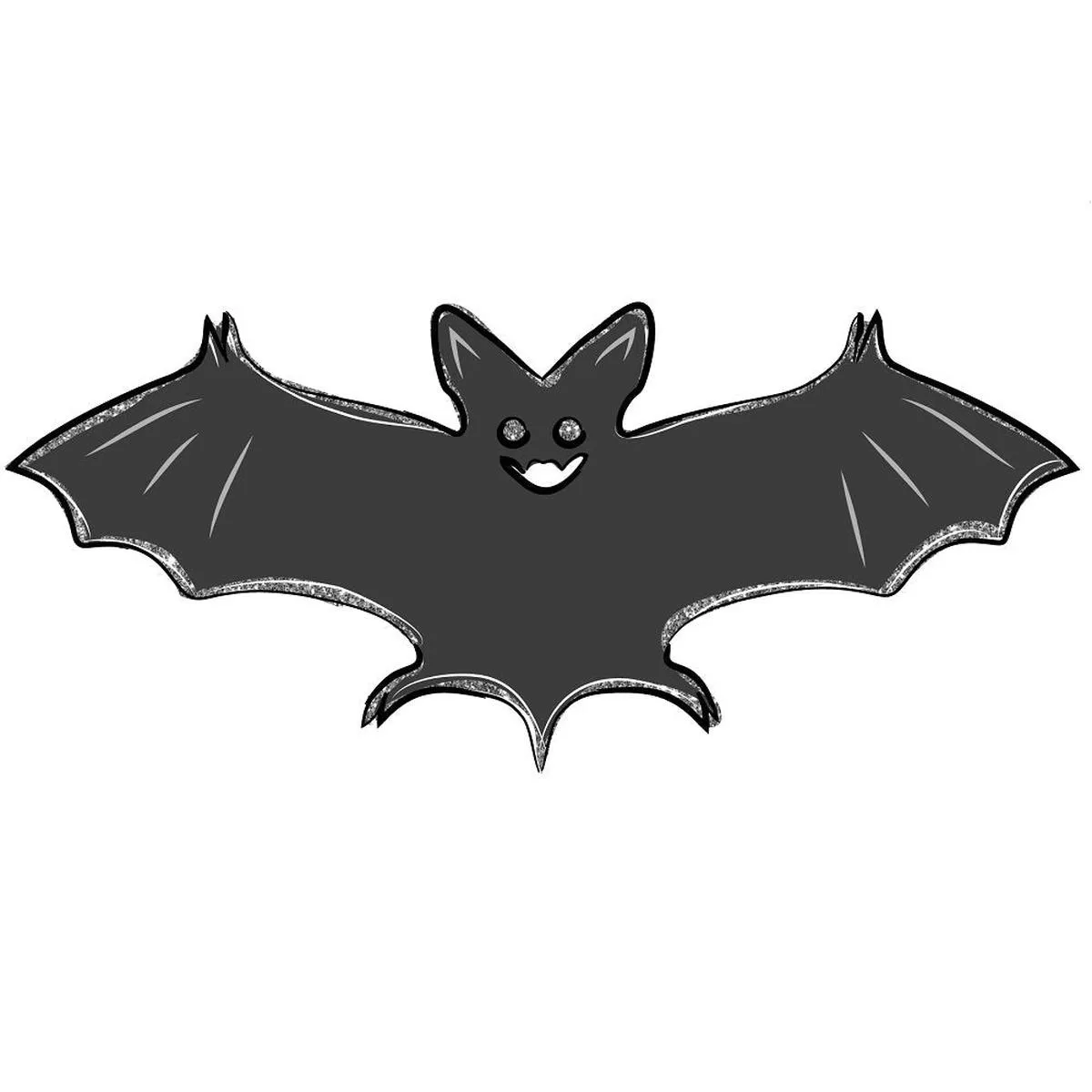Happy Halloween Bat Fabric – Black