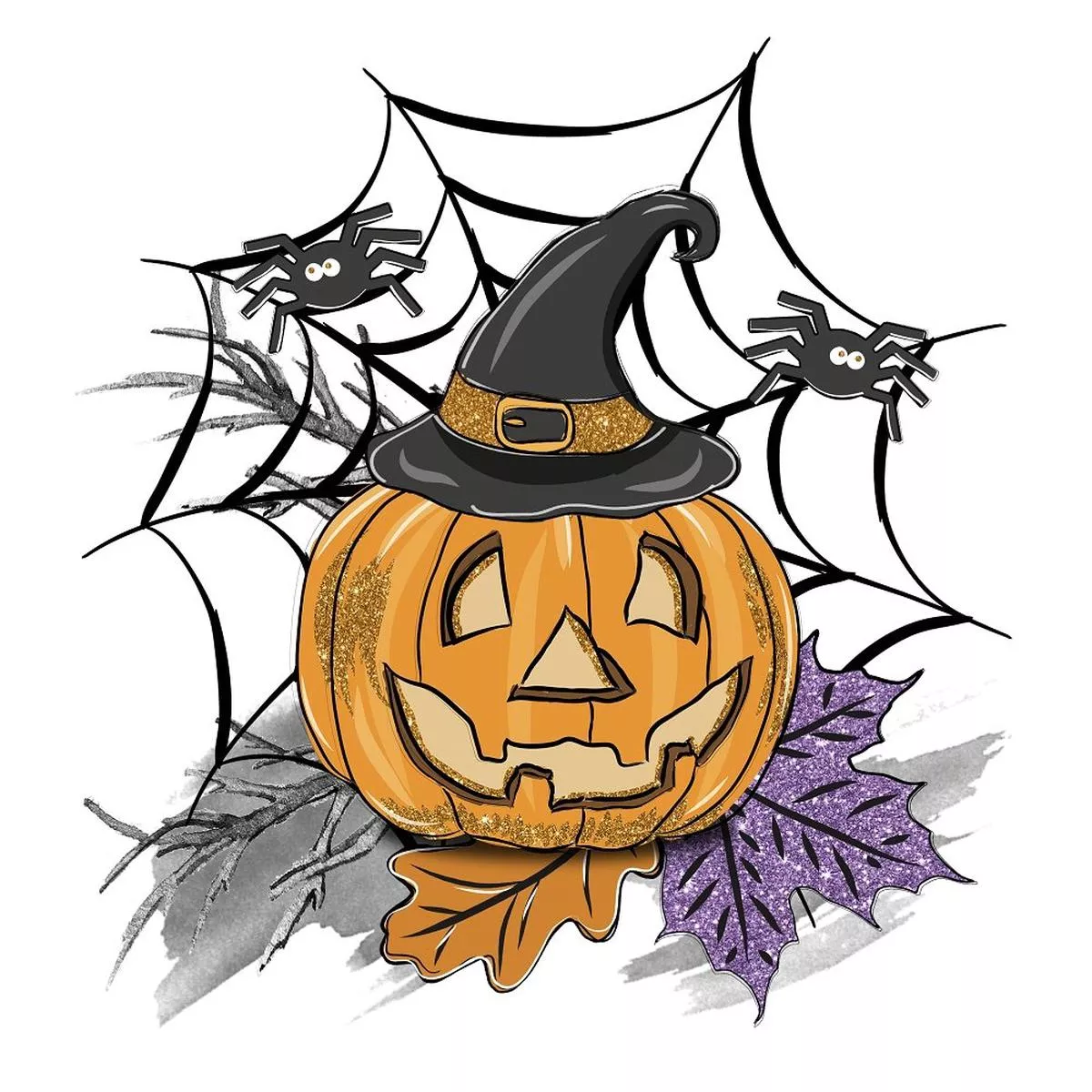 happy-halloween-scene-4-fabric Happy Halloween Scene #4 Fabric