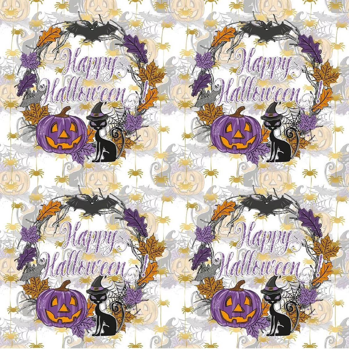 happy-halloween-wreath-fabric-white Happy Halloween Wreath Fabric – White
