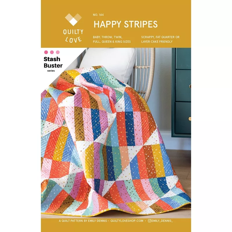 happy-stripes-quilt-pattern-qlp144 Happy Stripes Quilt Pattern QLP144