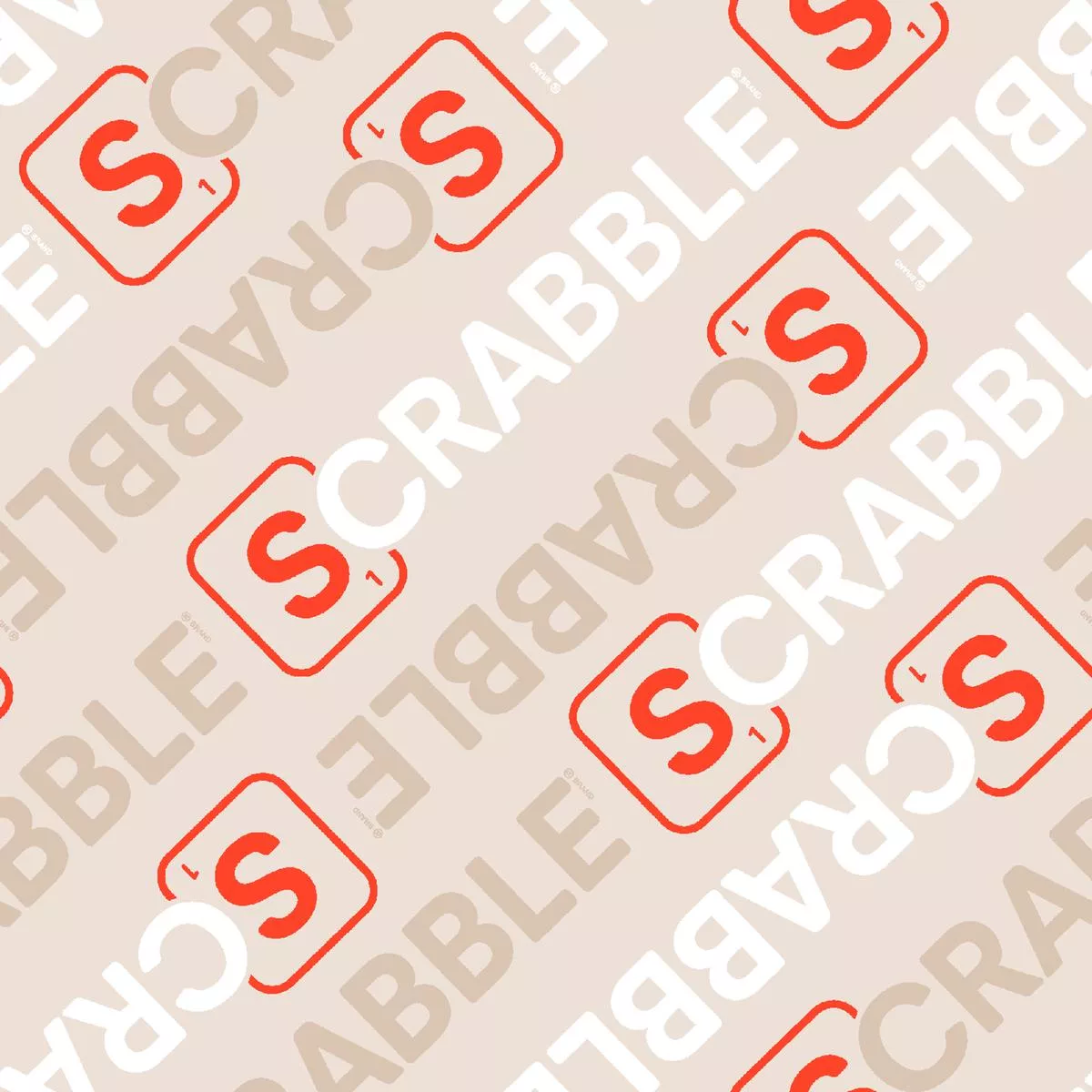 Hasbro Scrabble Toss on Beige Fabric