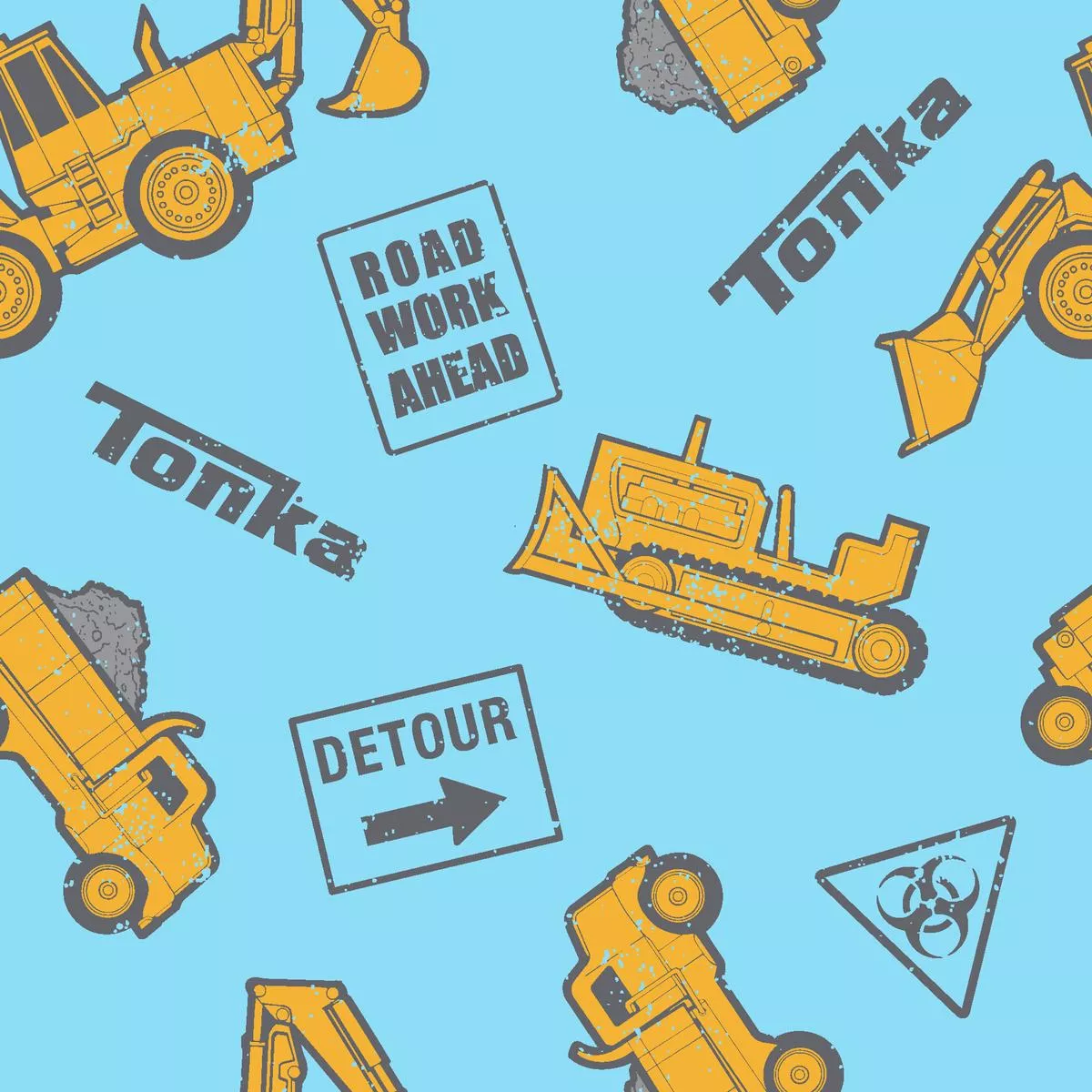 hasbro-tonka-construction-vehicles-on-blue-fabric Hasbro Tonka Construction Vehicles on Blue Fabric