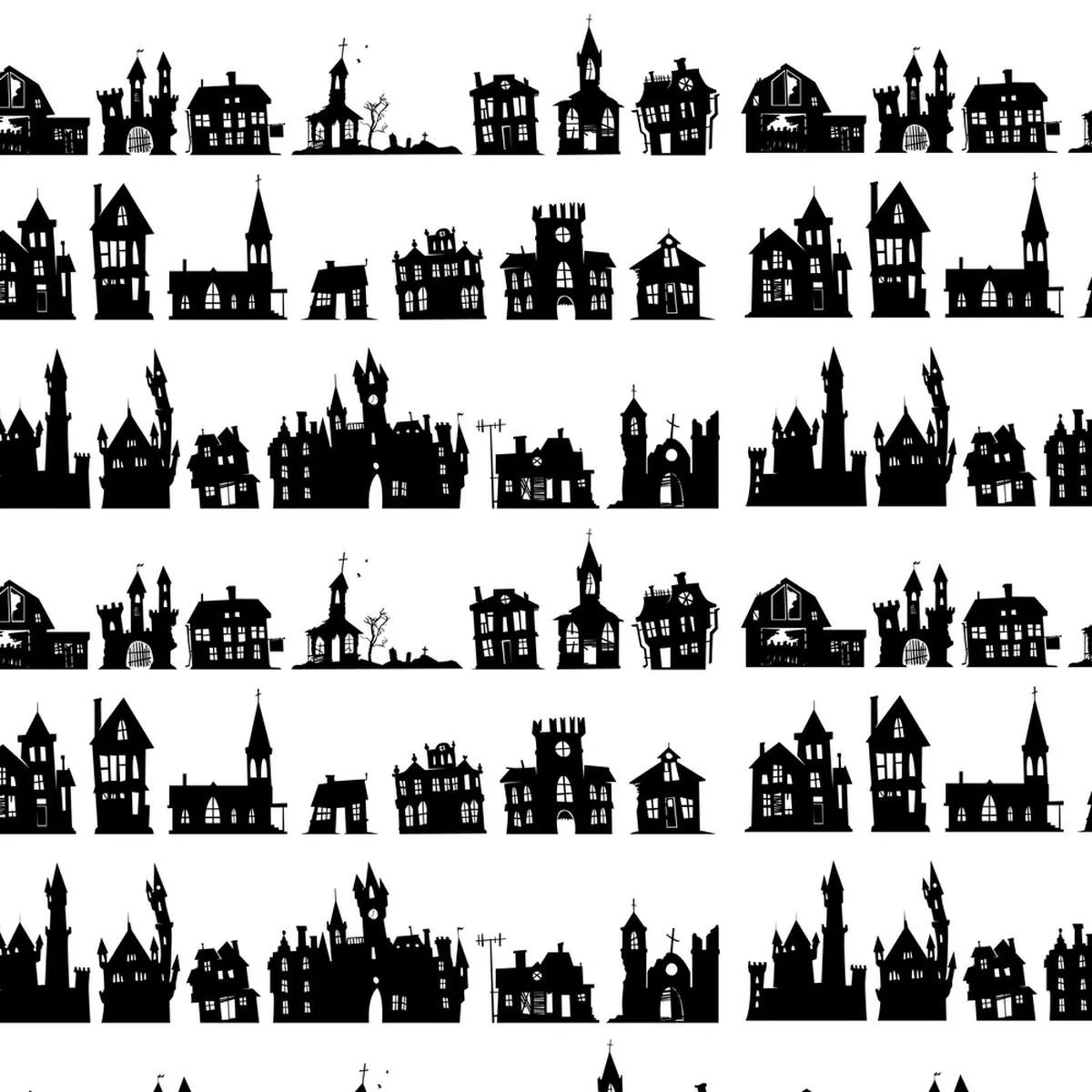 haunted-house-fabric-white Haunted House Fabric – White