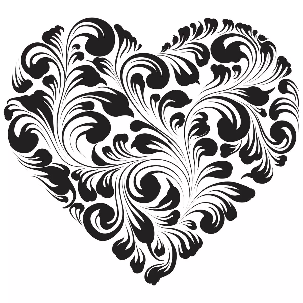 heart-floral-fabric-panel-black Heart Floral Fabric Panel – Black