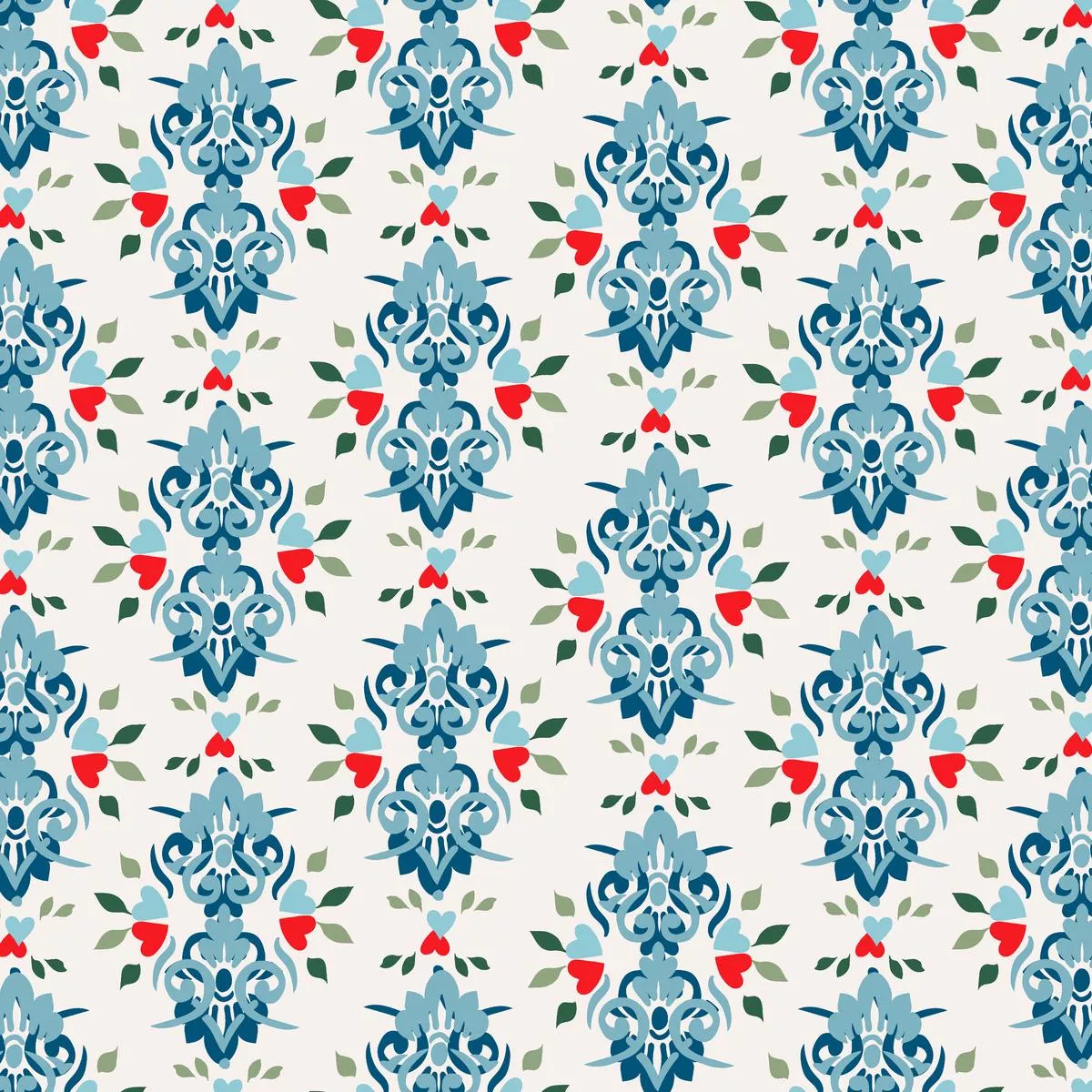 hearts-fire-on-bayou-blue-fabric Hearts A Fire on Bayou Blue Fabric