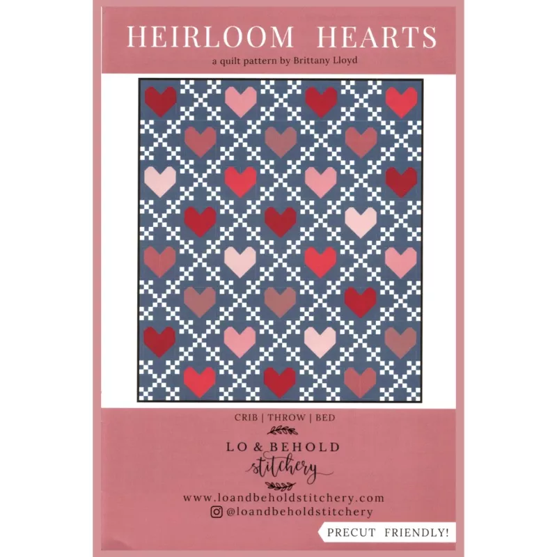 heirloom-hearts-quilt-paper-pattern Heirloom Hearts Quilt | Paper Pattern