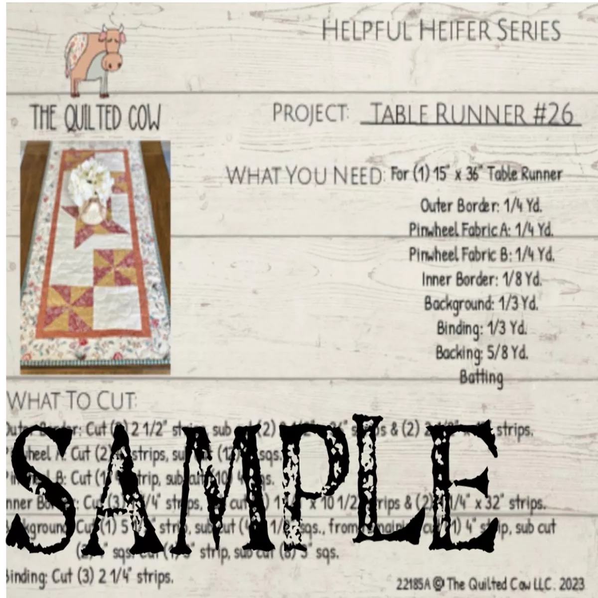 Helpful Heifer Table Runner #26