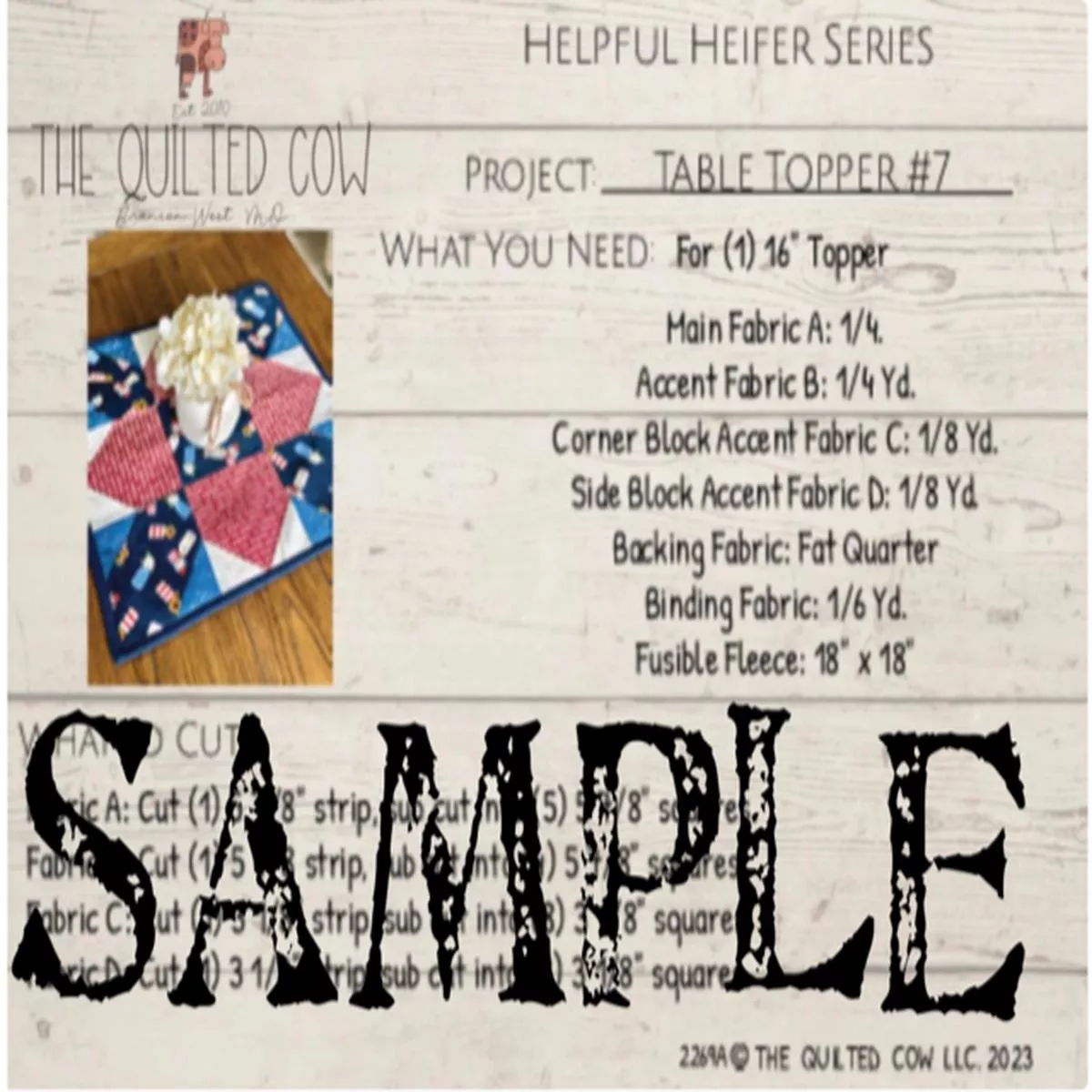 Helpful Heifer Table Topper #7