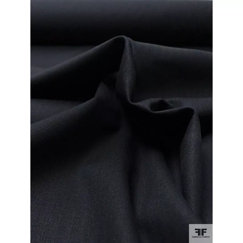 Herringbone Bottom-Weight Denim – Black
