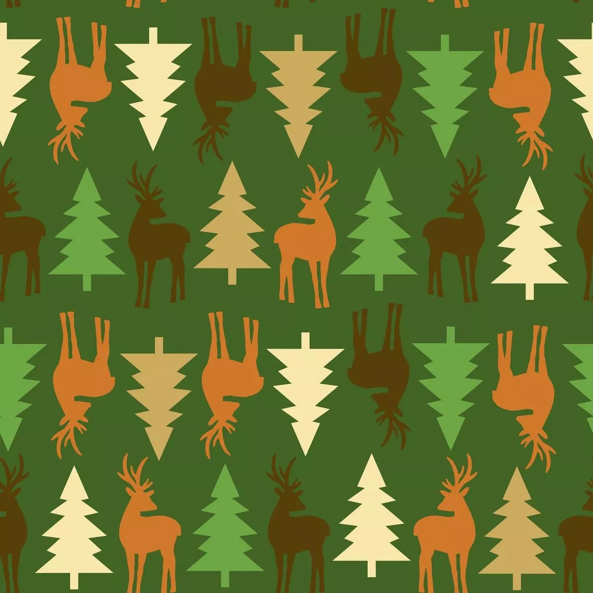 Holiday Pine on Green Fabric