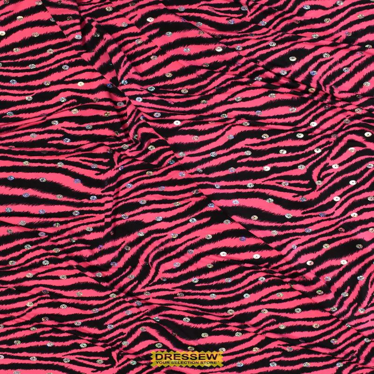Hologram Sequin Zebra Knit Pink Black