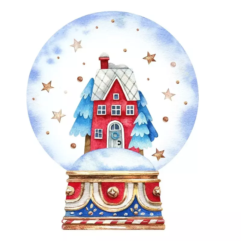 Home in Snowglobe Fabric Panel