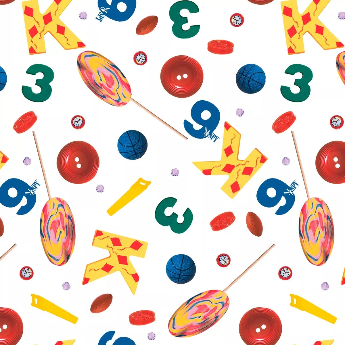 I Spy Fun House on White Fabric