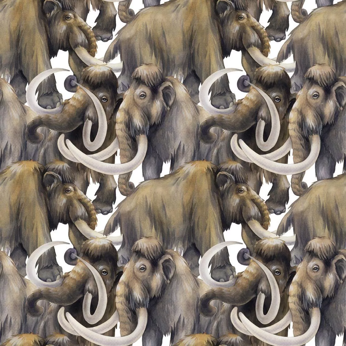 ice-age-packed-mammoths-fabric Ice Age Packed Mammoths Fabric