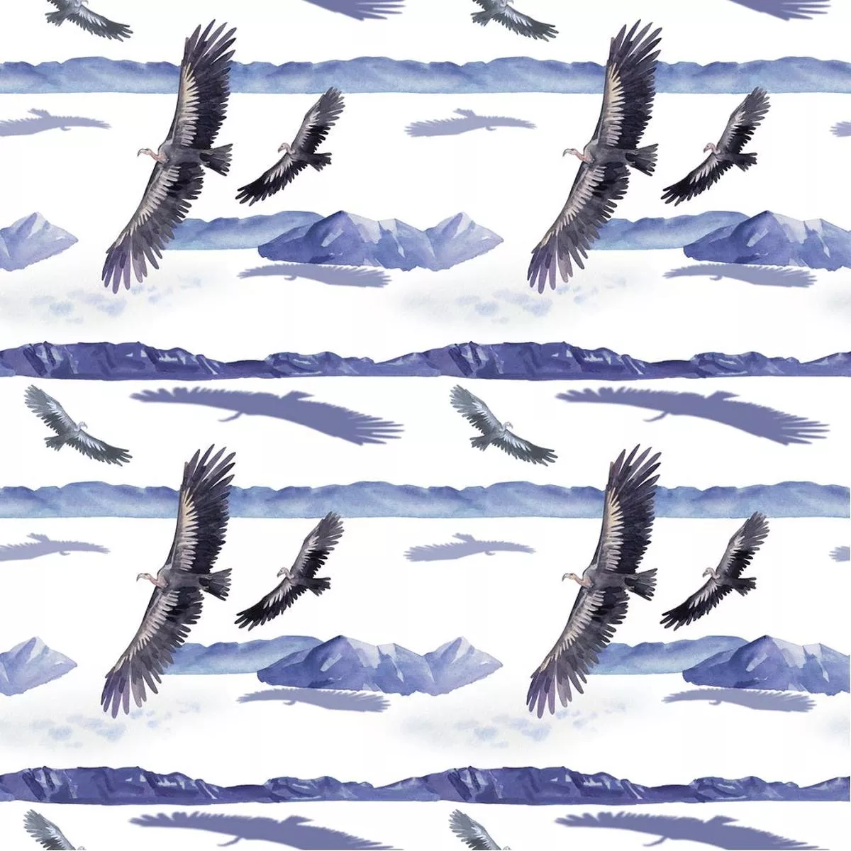 Ice Age Teratorns Flying Fabric