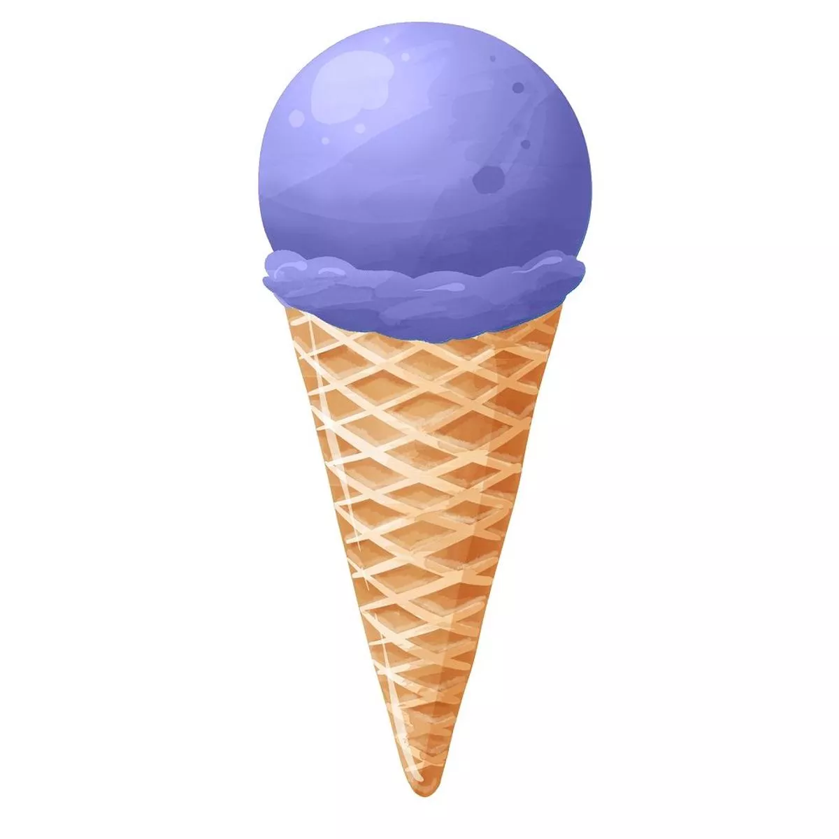 Ice Cream Cone Fabric Panel – Purple